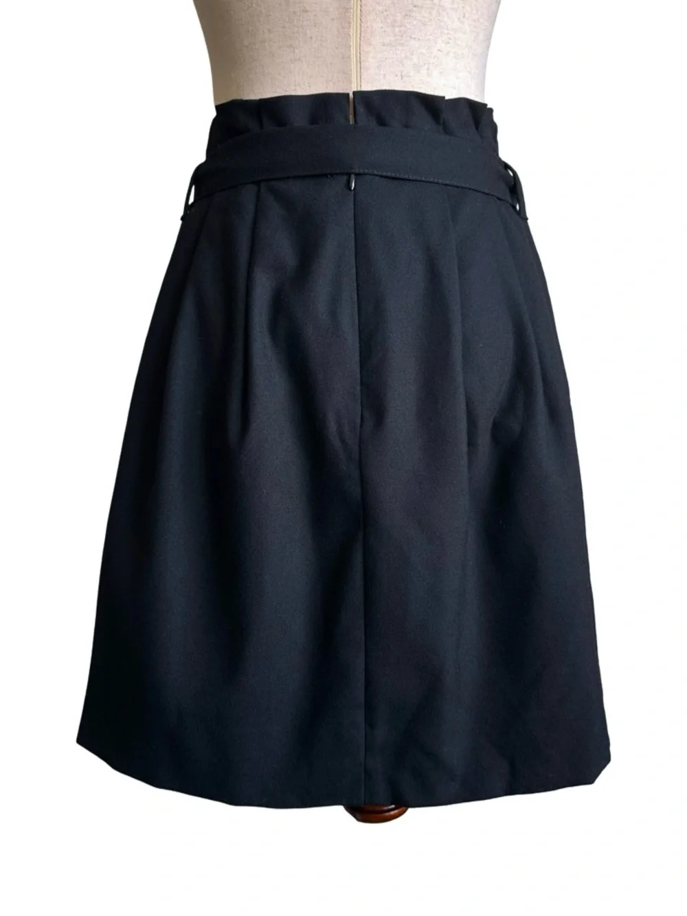J. Crew Women’s Black Wool Blend Tie-Waist Paper Bag Mini Skirt Size 4 EUC